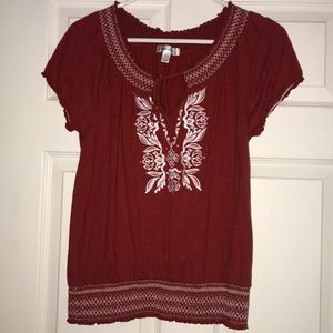 Dressbarn red/orange top (petite L)